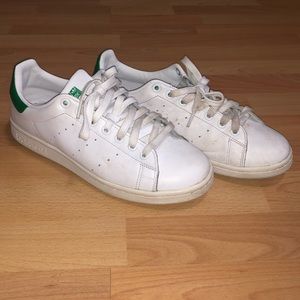 Adidas Stan Smith white and green accent sneakers